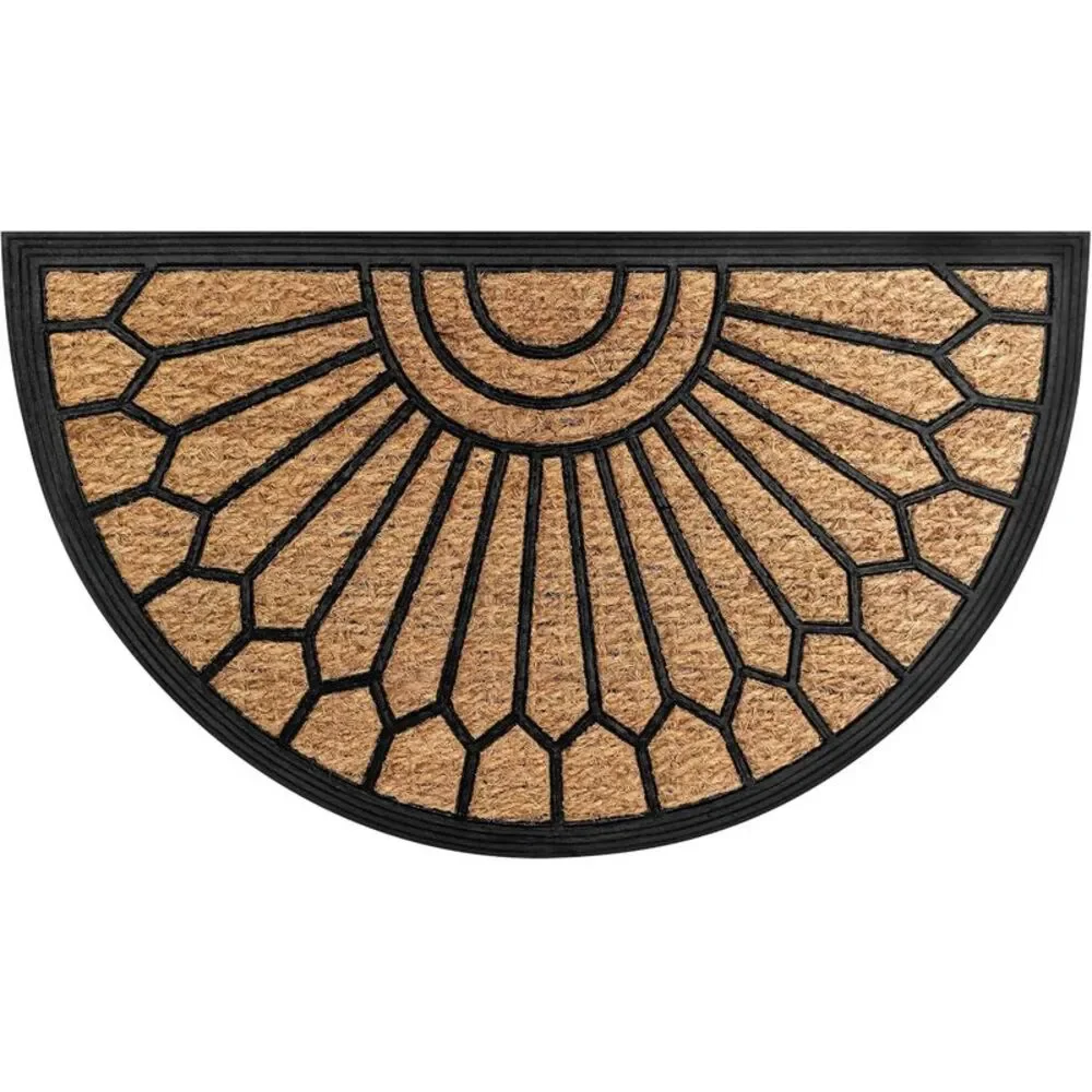 Geometric Entrance Door Mat, 100% Natural Coconut Husk Fibers & Non-Skid
